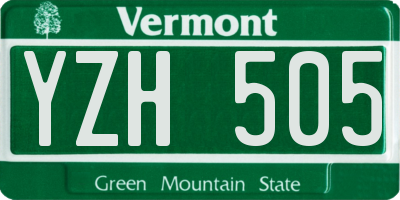 VT license plate YZH505