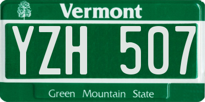 VT license plate YZH507