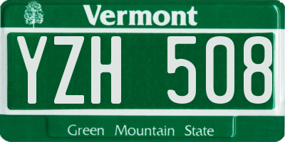 VT license plate YZH508
