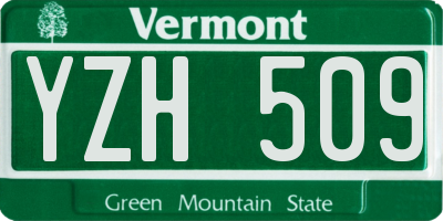 VT license plate YZH509