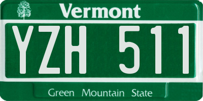 VT license plate YZH511