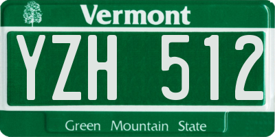 VT license plate YZH512