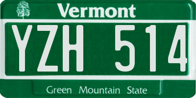 VT license plate YZH514