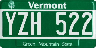 VT license plate YZH522