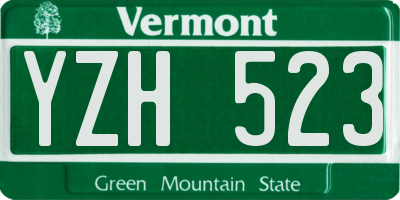 VT license plate YZH523