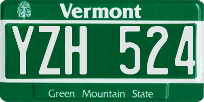 VT license plate YZH524