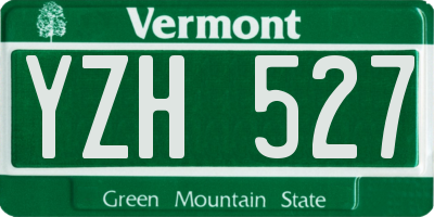 VT license plate YZH527