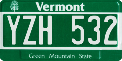 VT license plate YZH532