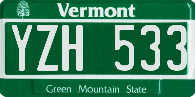 VT license plate YZH533