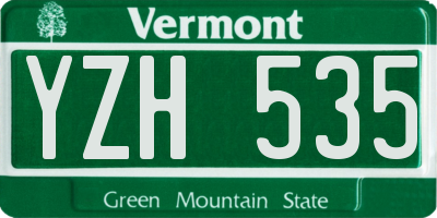 VT license plate YZH535