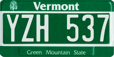 VT license plate YZH537