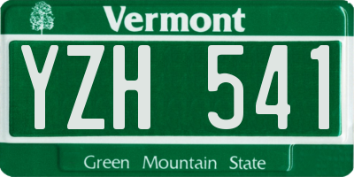 VT license plate YZH541