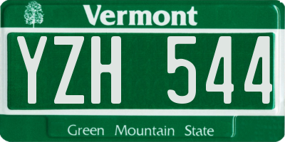 VT license plate YZH544