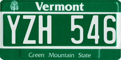 VT license plate YZH546
