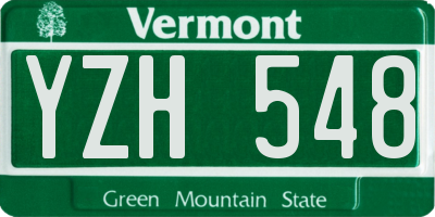 VT license plate YZH548