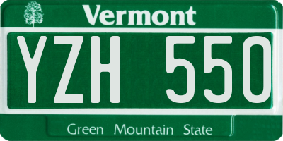 VT license plate YZH550