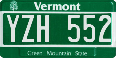 VT license plate YZH552