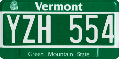 VT license plate YZH554