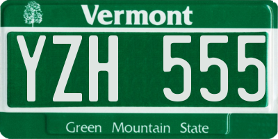 VT license plate YZH555