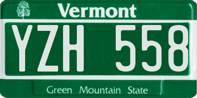 VT license plate YZH558