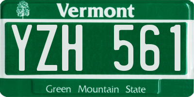 VT license plate YZH561