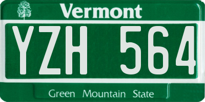 VT license plate YZH564