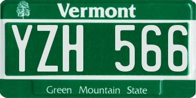 VT license plate YZH566