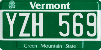 VT license plate YZH569
