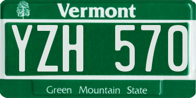 VT license plate YZH570
