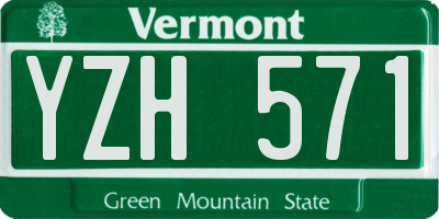 VT license plate YZH571