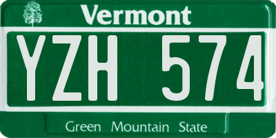 VT license plate YZH574