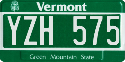 VT license plate YZH575
