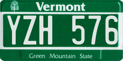 VT license plate YZH576
