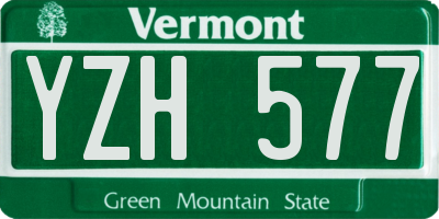 VT license plate YZH577