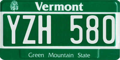 VT license plate YZH580