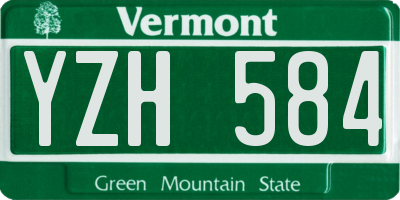 VT license plate YZH584