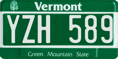 VT license plate YZH589