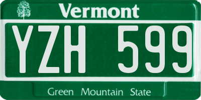 VT license plate YZH599