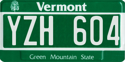 VT license plate YZH604