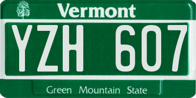 VT license plate YZH607