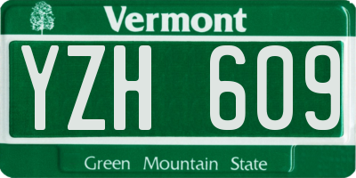 VT license plate YZH609