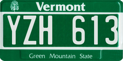 VT license plate YZH613