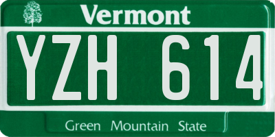 VT license plate YZH614
