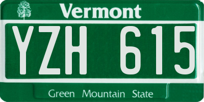 VT license plate YZH615