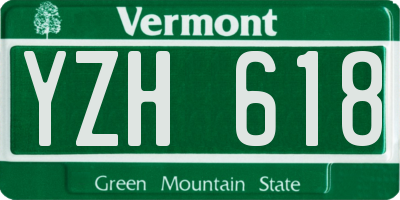VT license plate YZH618