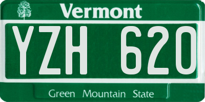 VT license plate YZH620