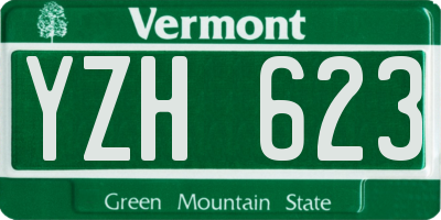 VT license plate YZH623