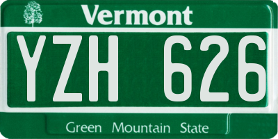 VT license plate YZH626