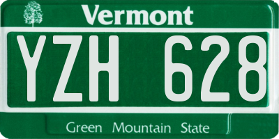 VT license plate YZH628