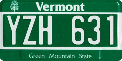 VT license plate YZH631